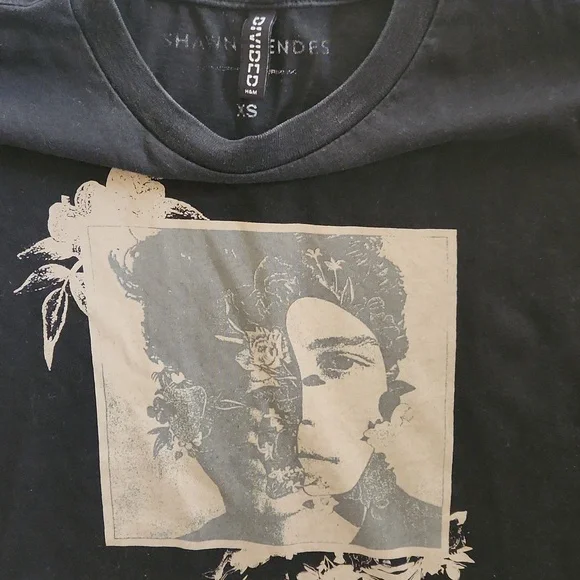Shawn Mendes H&M Divided Womens Graphic T-Shirts - Black and White Size XS and M - Picture 2 of 8